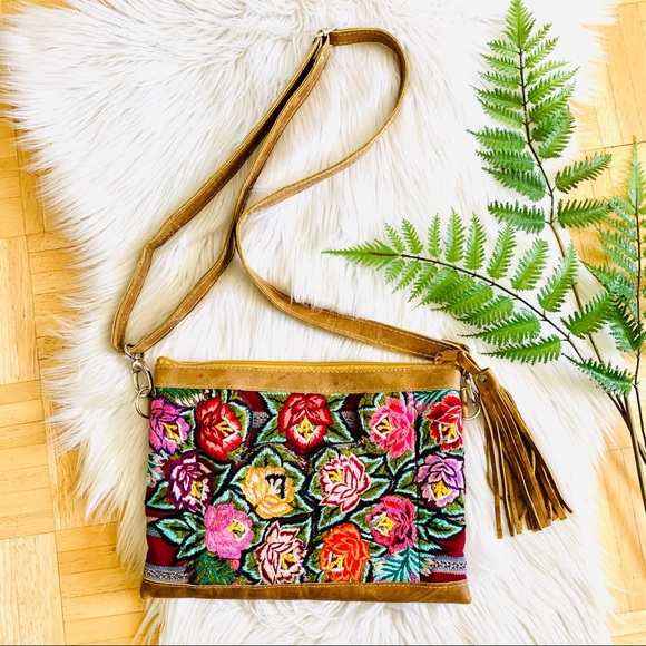 sabra & sand Handbags - Patzun Artisan Crossbody Bag